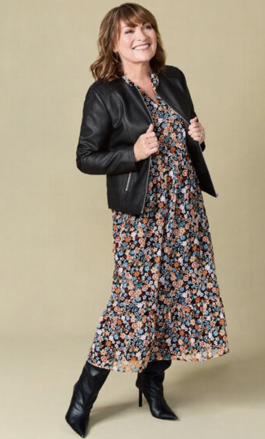Faux Leather Collarless Jacket
