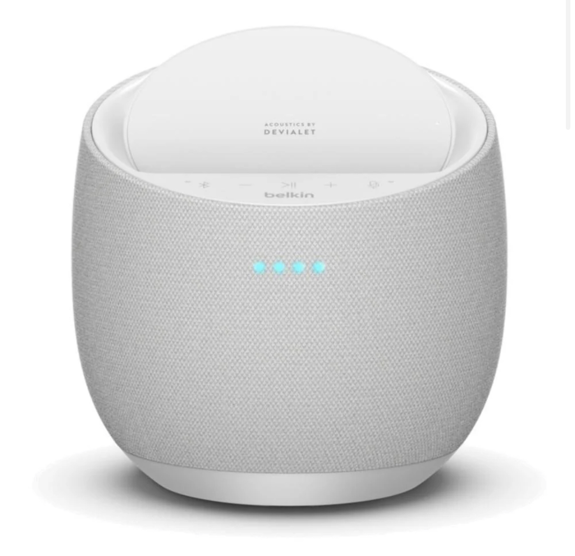 Belkin SOUNDFORM ELITE Smart Speaker + Wireless Charger - Google Assistant - White