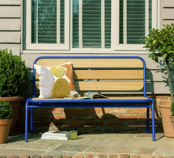 Habitat 2 Seater Wooden Garden Bench - Blue