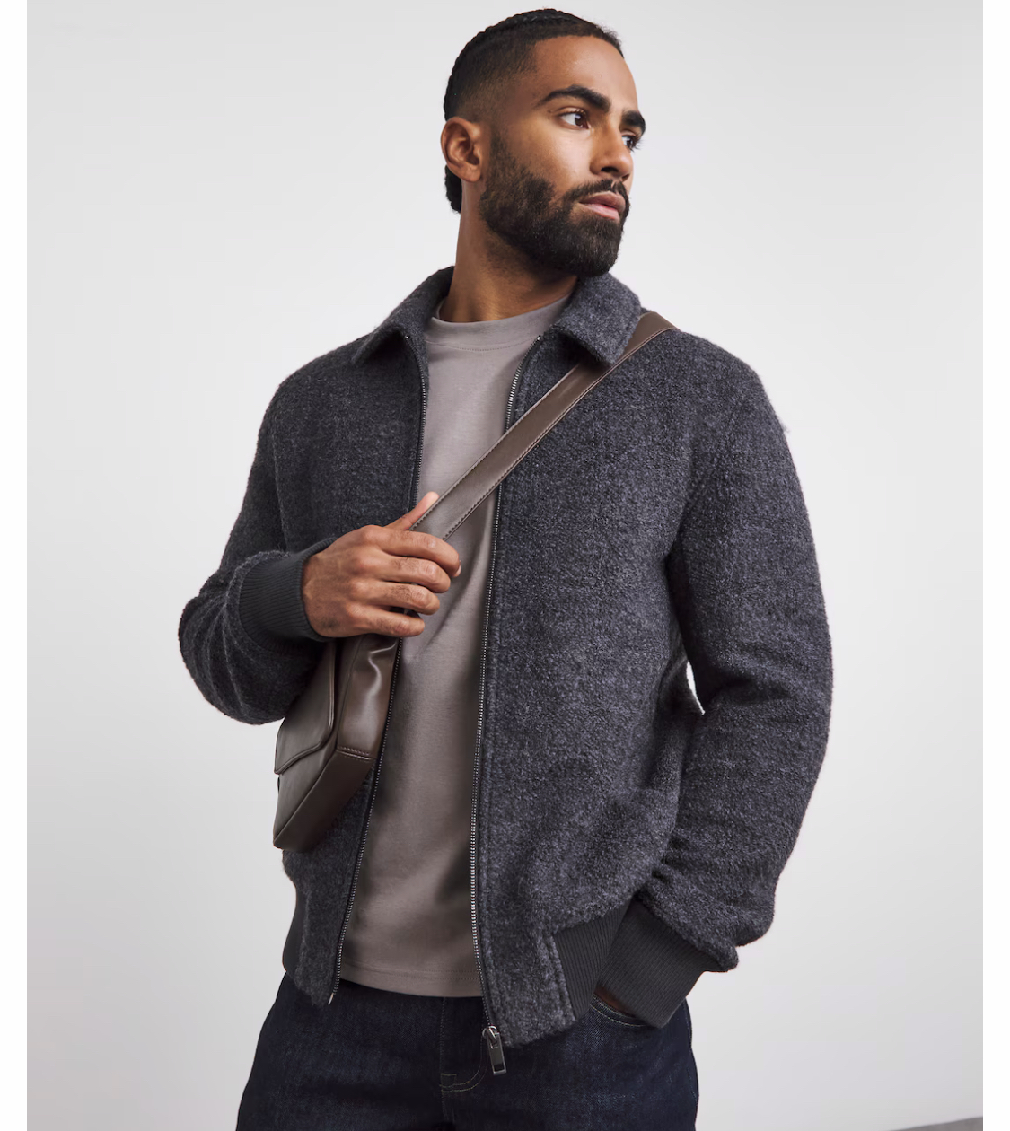 Wool Boucle Relaxed Varisty Jacket