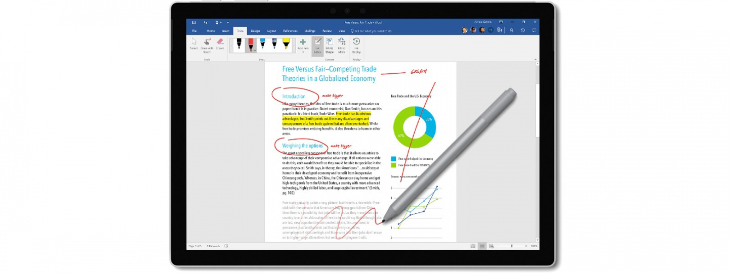 Microsoft New Surface Pen - (Black) for Surface Go / Pro 7/6/5/4 /Surface Book / Surface 3 / Surface Laptop