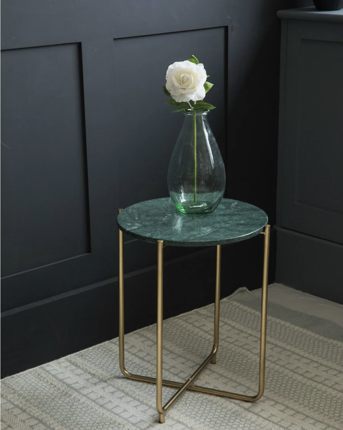 Gloria Green Marble Side Table