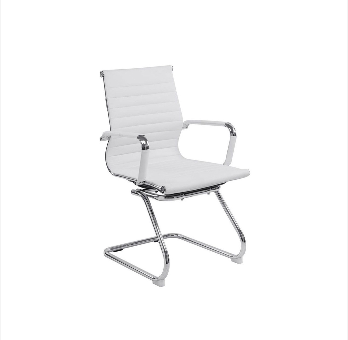 Andruzzi Bonded Leather Cantilever Chair (White)