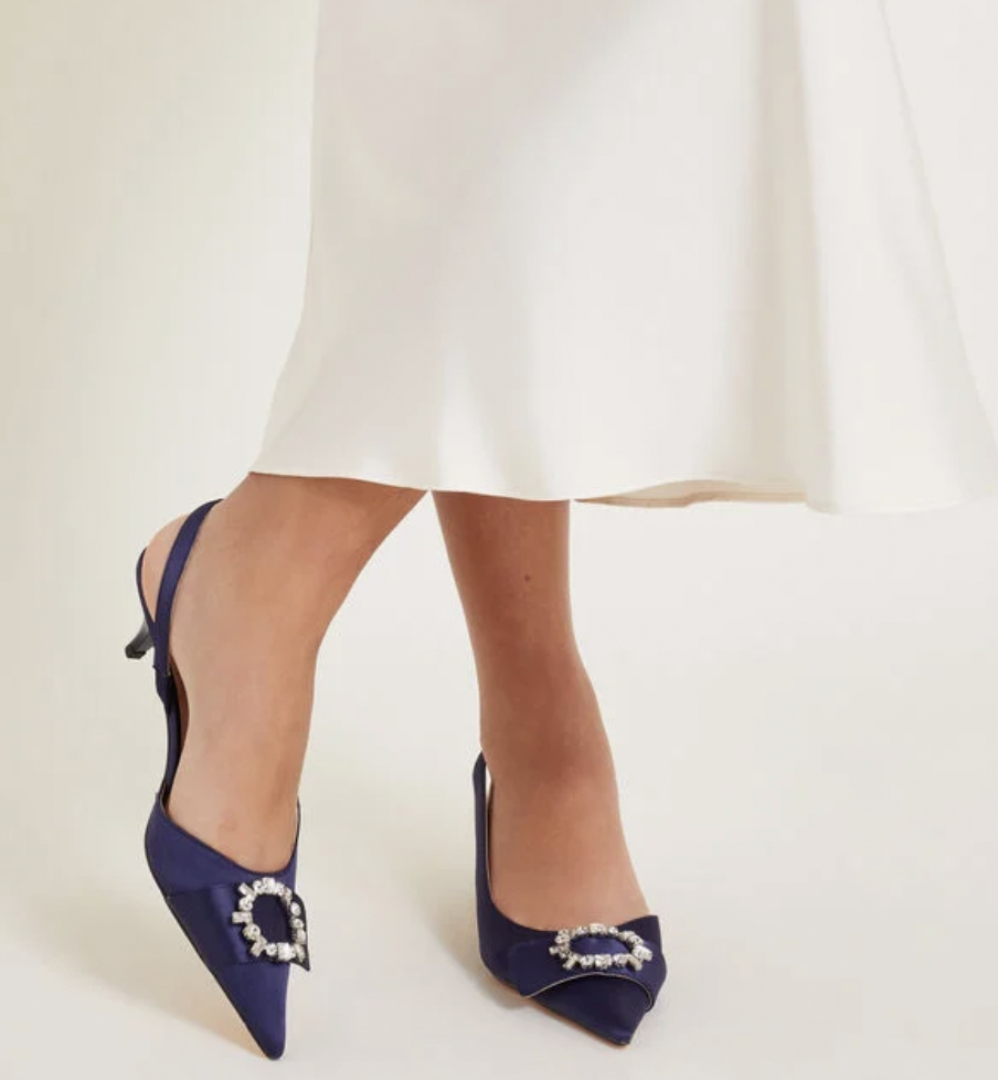 Nina diamante slingback heels blue