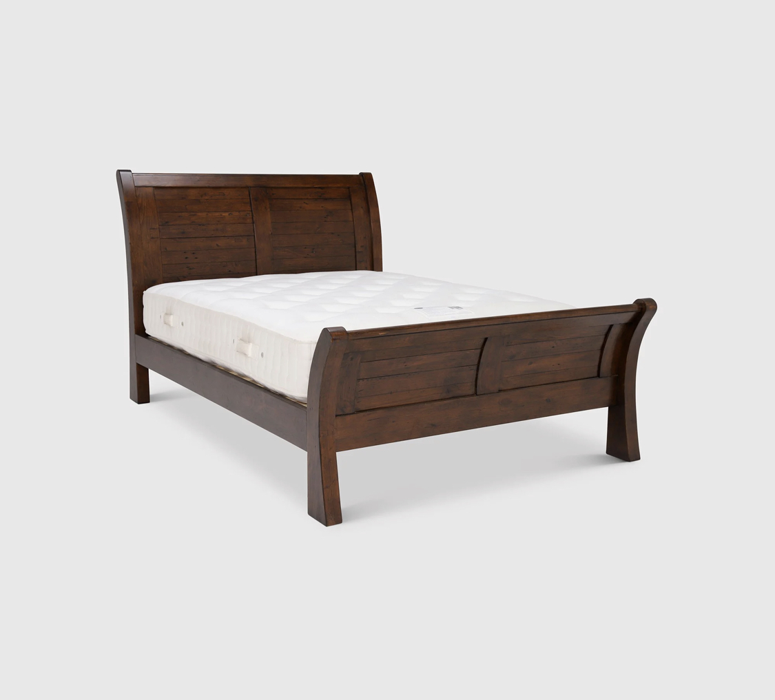 Navajos  Dark Brown Reclaimed Wood Panelled Super King Bed Frame