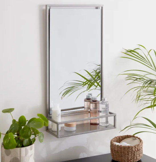 London Rectangle Wall Mirror with Shelf