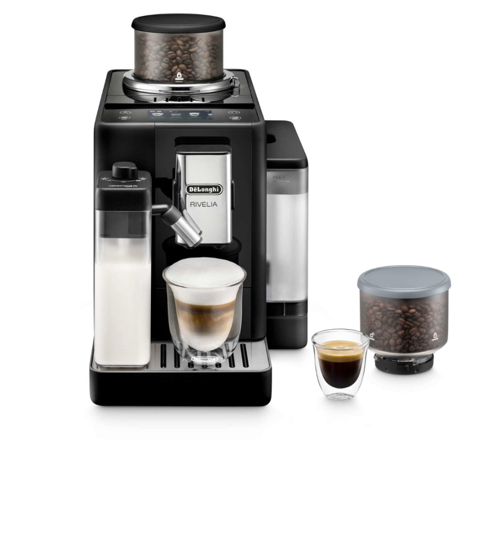 Delonghi Rivelia Fully Automatic Bean to Cup Freestanding Coffee Machine with Milk Frother - Black