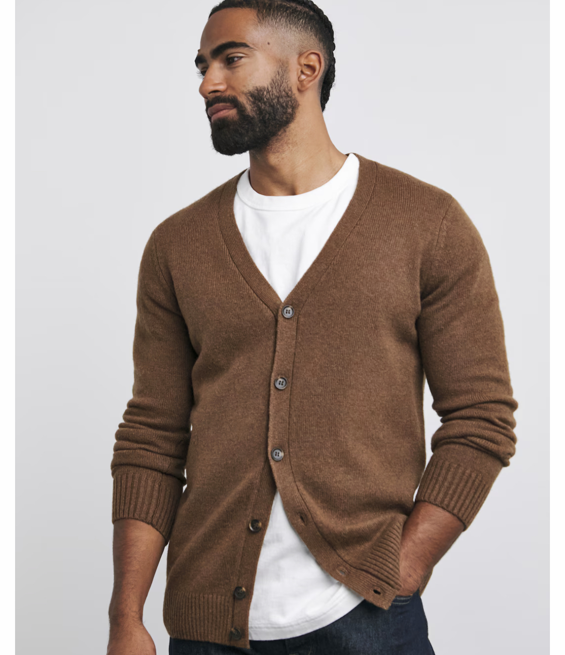 Brown Lambswool Cardigan