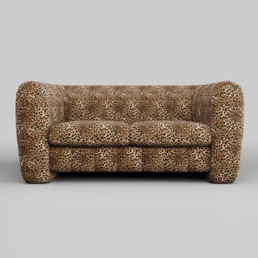 The Bowie Medium Sofa In Leopard Love Velvet Natural