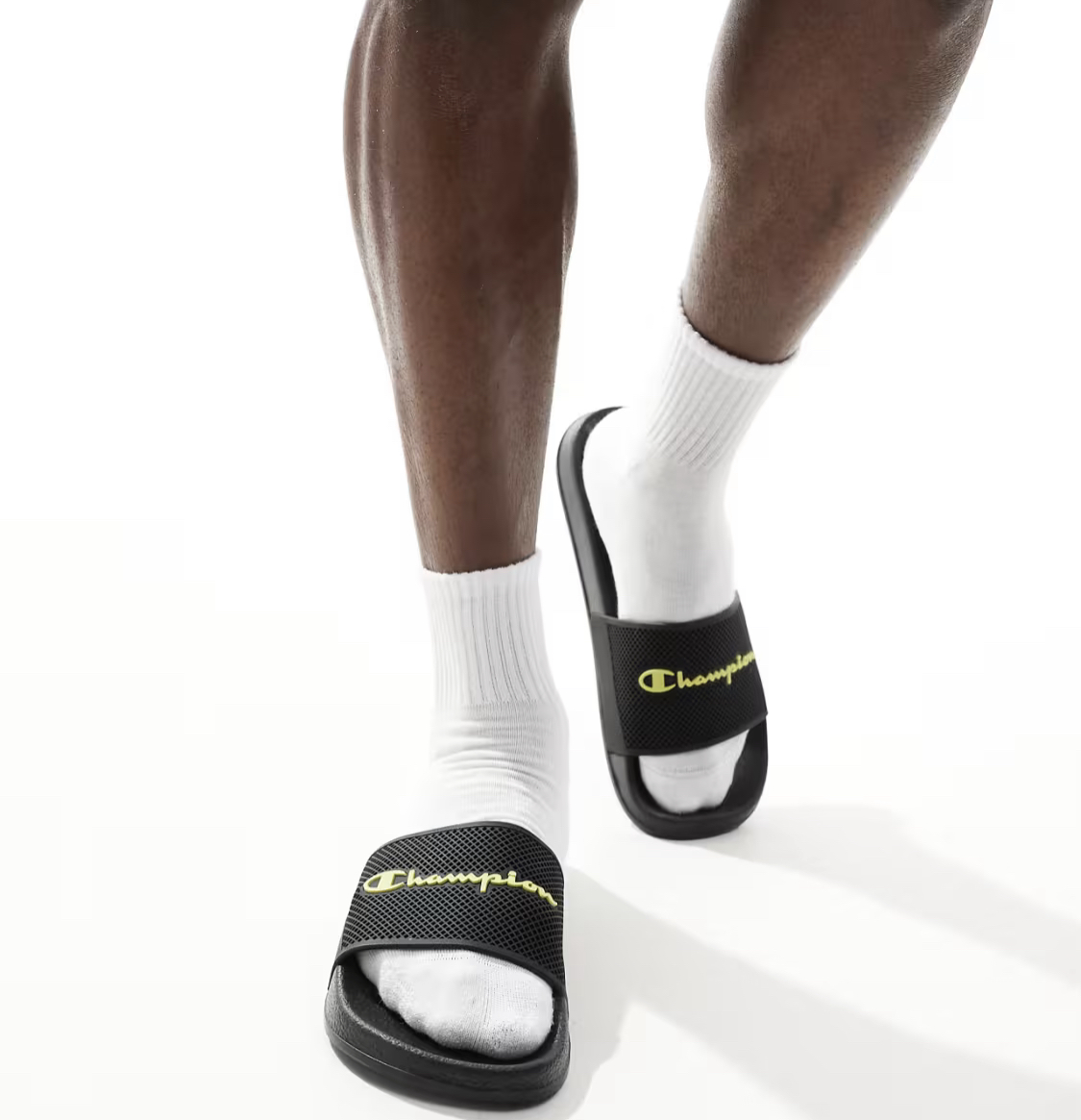 Champion daytona sliders in black yellow