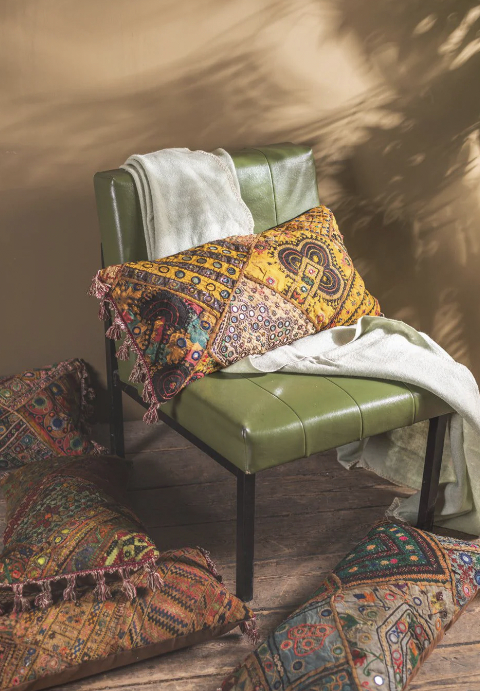 Recycled Tribal Embroideries Cushion Cover