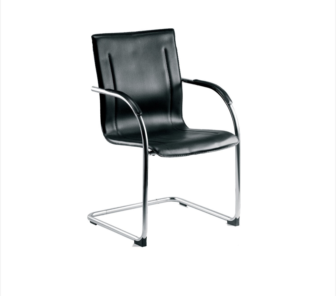 Guest Leather Faced Cantilever Chair (Single)