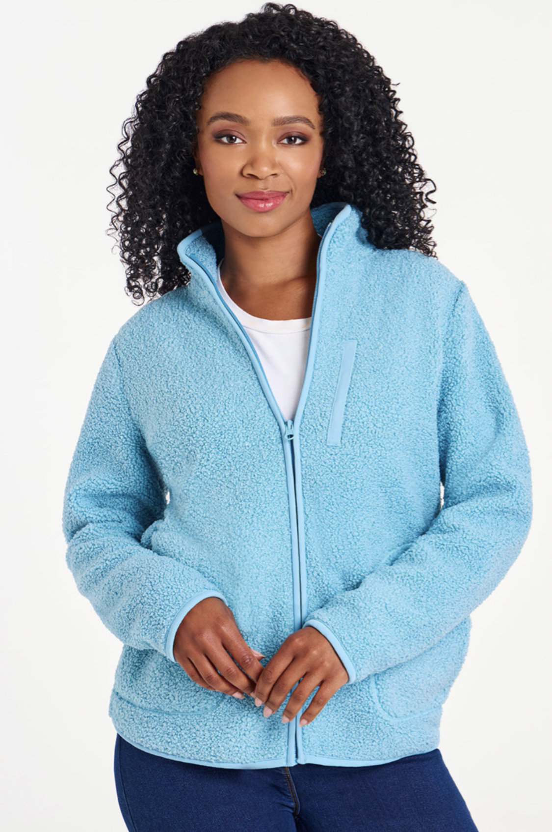 Long Sleeve Teddy Fleece Zip Through