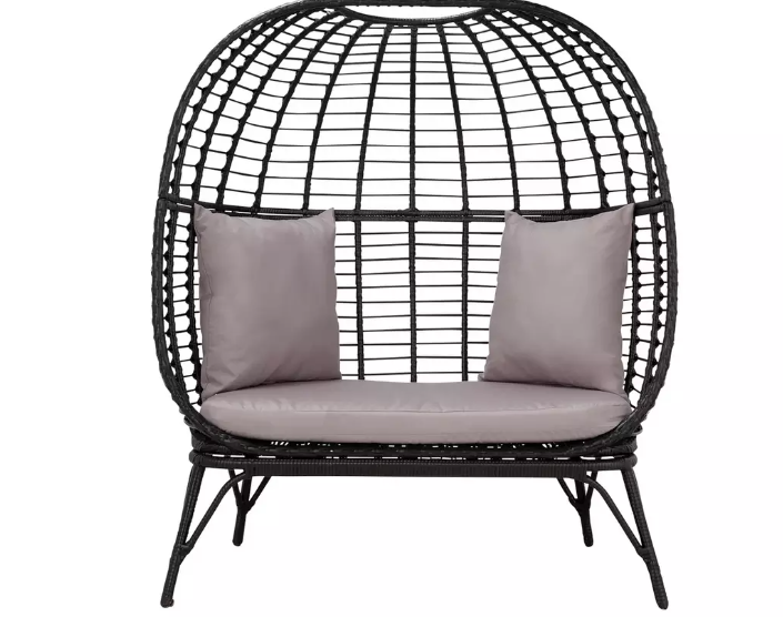 Habitat Kora 2 Seater Egg Garden Bench - Black