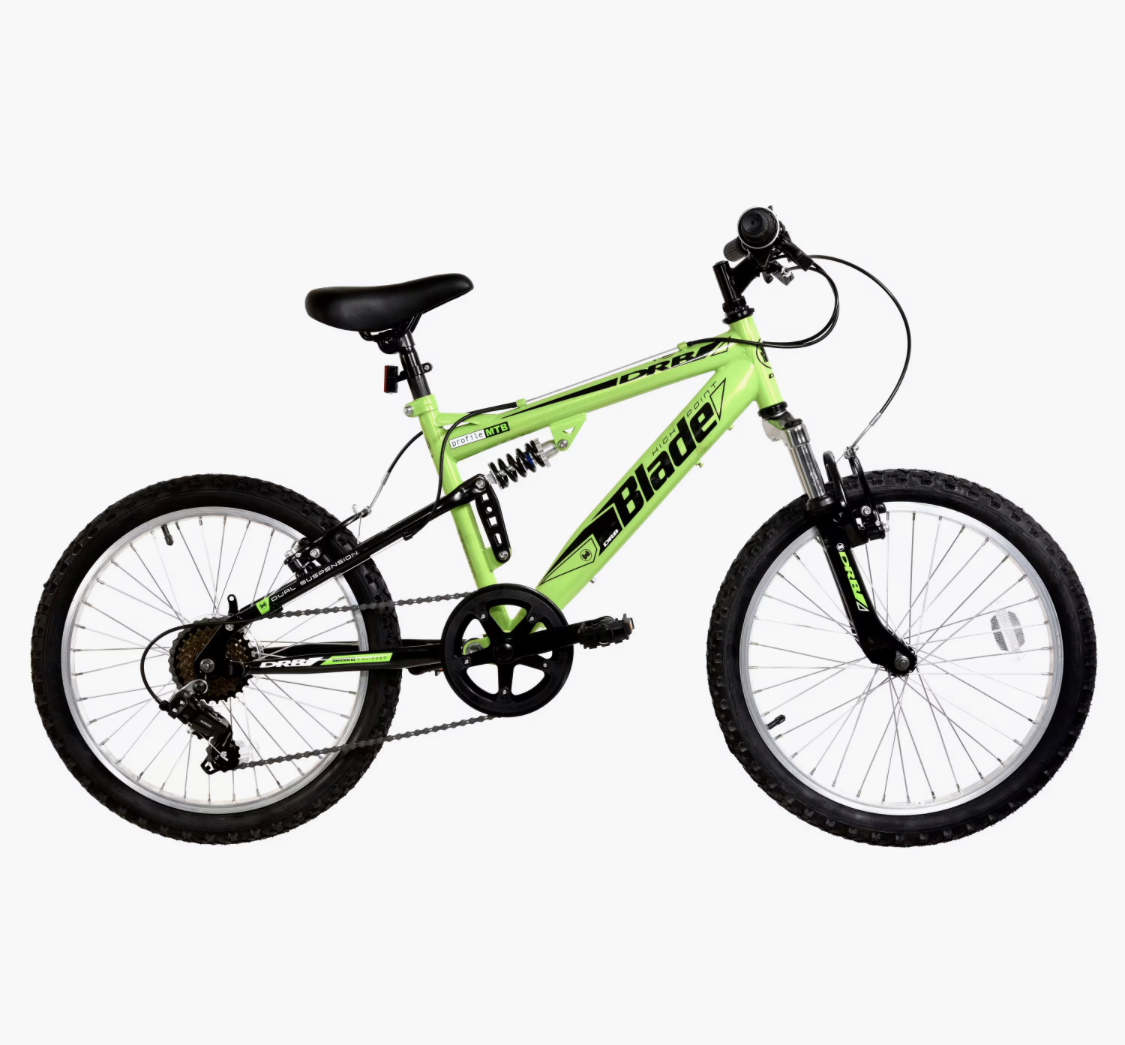DALLINGRIDGE Dallingridge Blade Junior Full Sus Mountain Bike, 20In Wheel - Lime Green