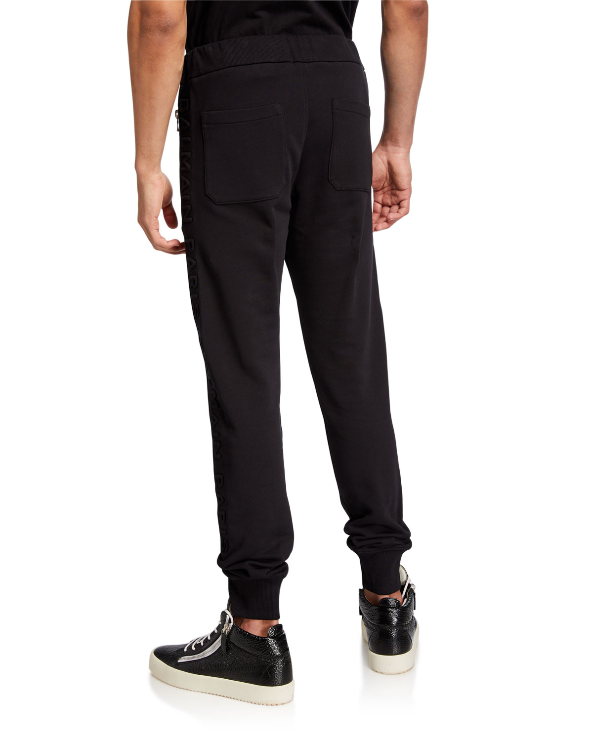 Men's Embossed Logo Zip-Pocket Sweatpants