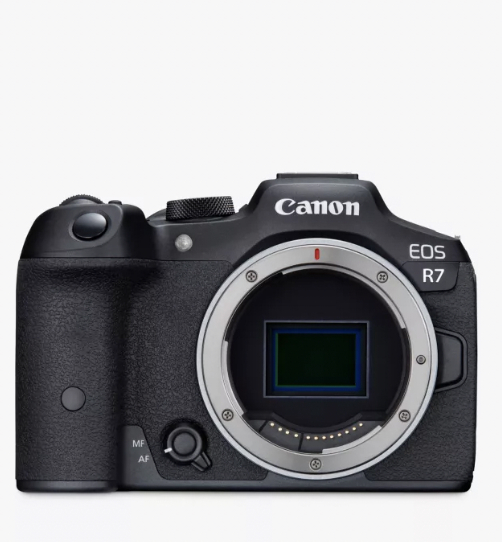 Canon EOS R7 Compact System Camera, 4K Ultra HD, 32.5MP, Wi-Fi, Bluetooth, OLED EVF, 3" Vari-Angle Touch Screen, Body Only