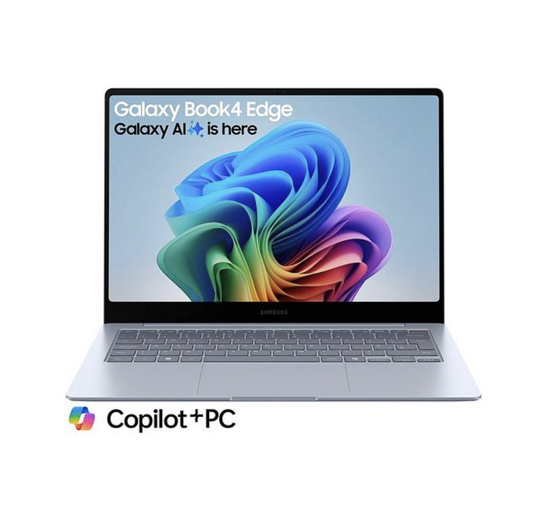 Samsung Galaxy Book4 Edge Copilot+ PC - 16-inch 120Hz AMOLED Touchscreen Laptop, Snapdragon X Elite, 16GB RAM, 512GB SSD - Sapphire Blue