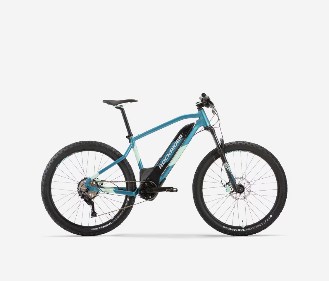 ROCKRIDER Women's 27.5" + Electric Semi-Rigid E-ST 900 MTB Bike - Turquoise