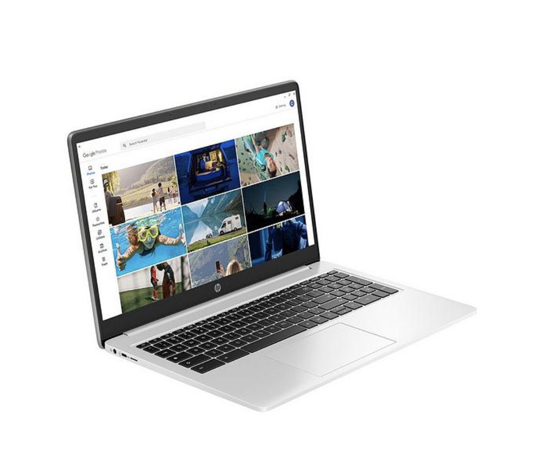 HP Chromebook 15a-na0007na, Intel Celeron, 4GB RAM 128GB SSD, 15in HD Laptop - Silver