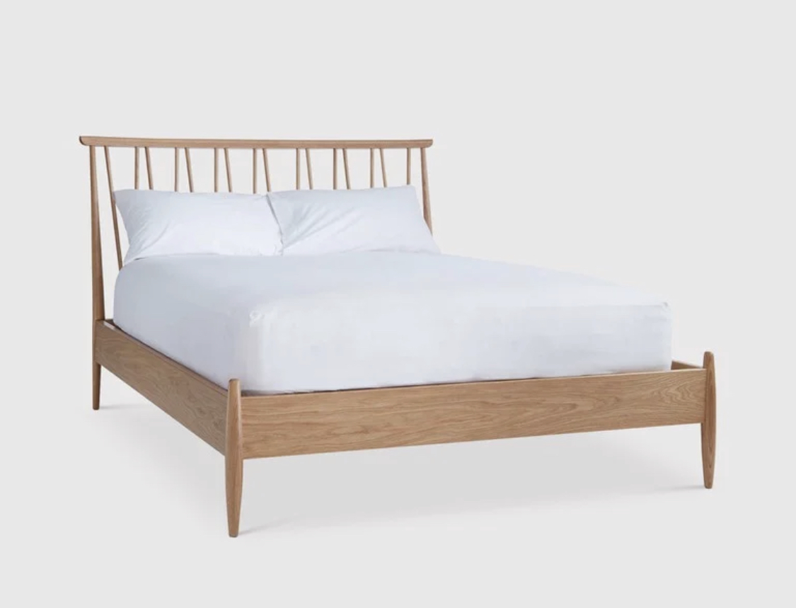 Ercol  Winslow  Light Wood Double Bed Frame with Spindle Headboard