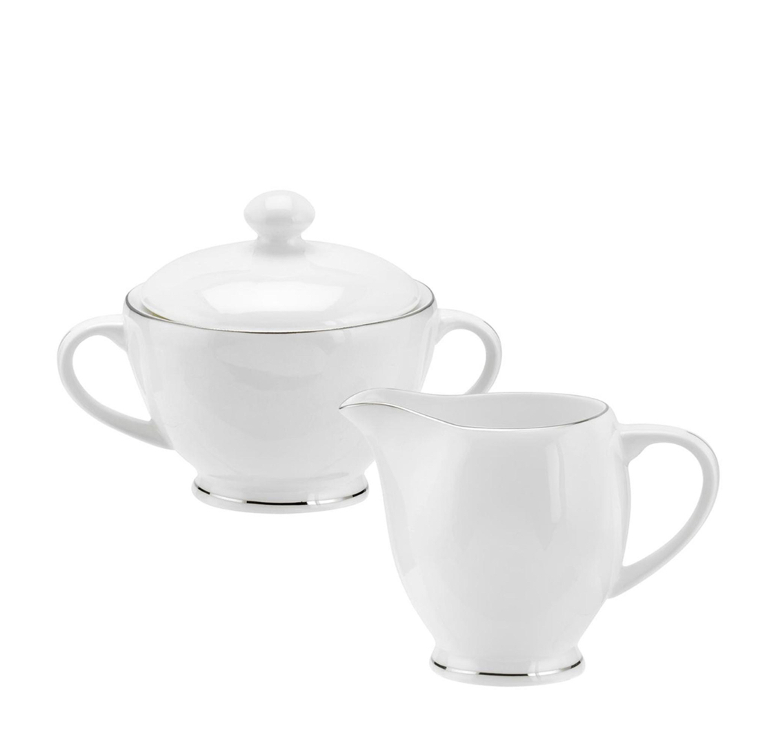 ROYAL WORCESTER White Platinum Serendipity Fine Bone China Sugar & Creamer Set