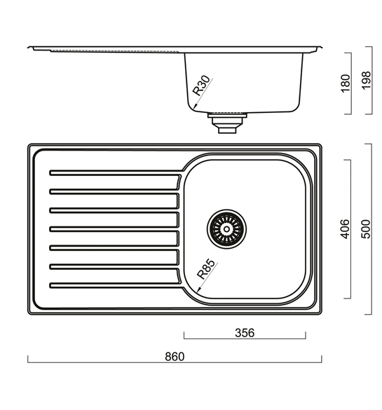 BURNS & FERRALL EURONOX SINK EUB100
