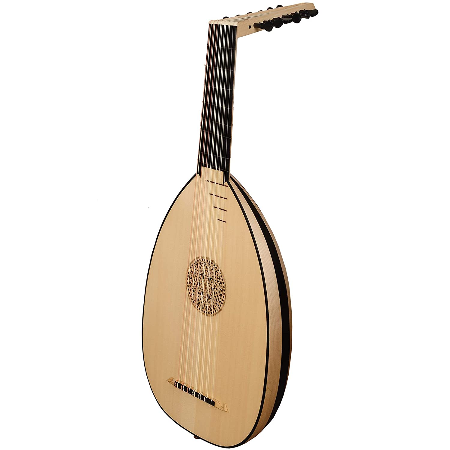 MUZIKKON RENAISSANCE LUTE, 8 COURSE VARIEGATED MAPLE EBONY