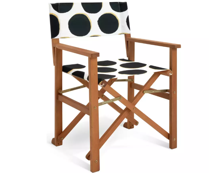 Habitat Folding Wooden Garden Director Chair - Black & White