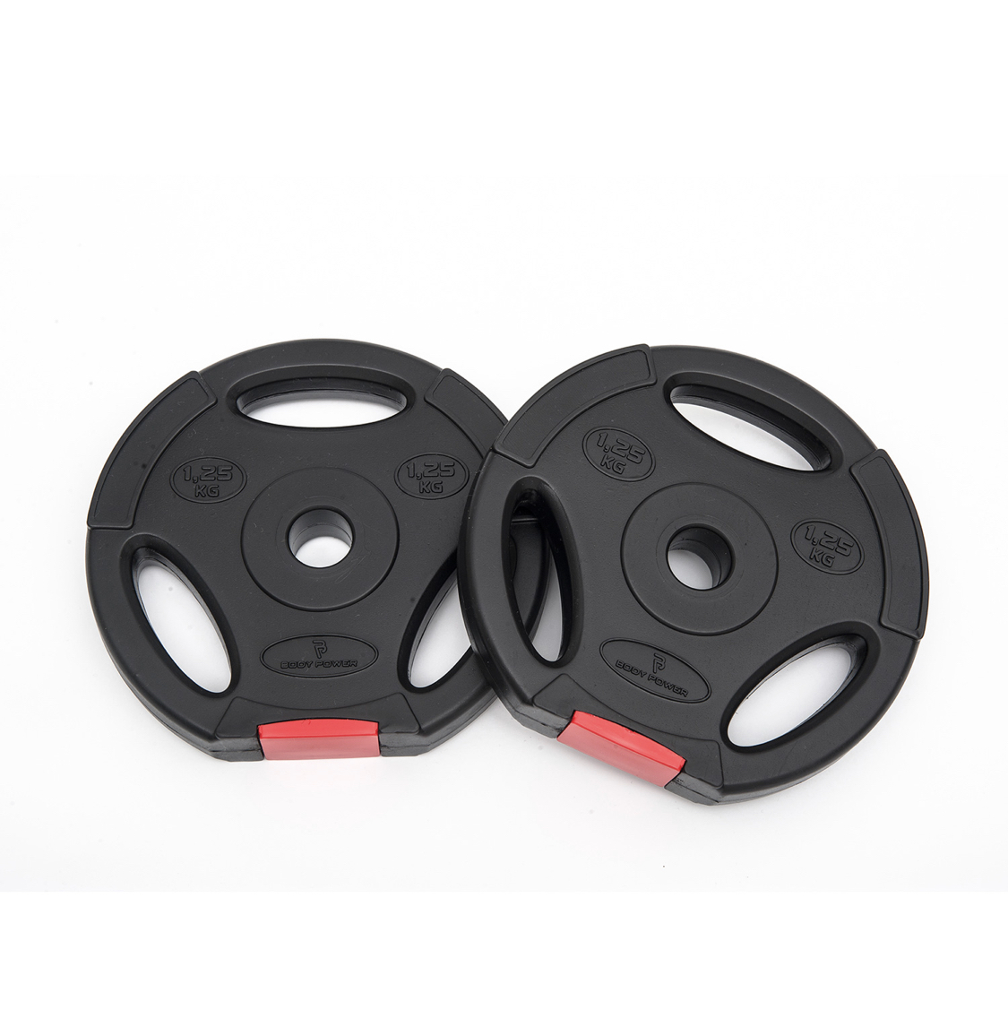Body Power 1.25 Kg Tri Grip Vinyl Standard Weight Plates (x2)