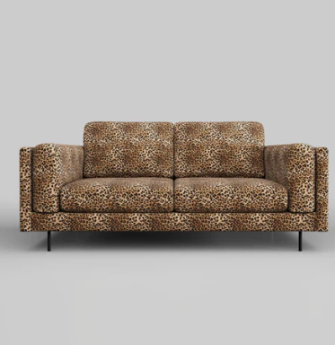 The Grace Medium Sofa In Leopard Love Velvet Natural