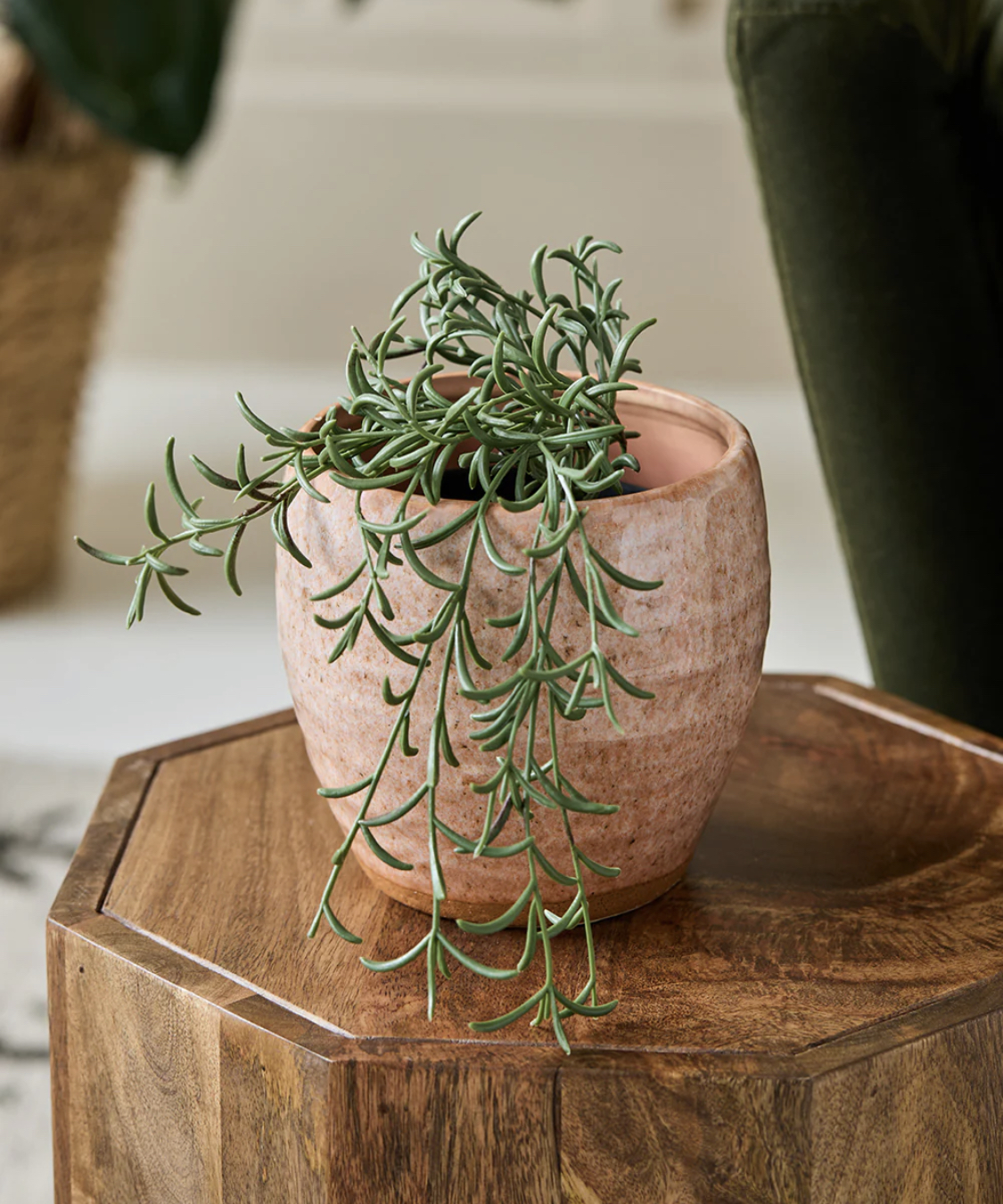 Peach Stoneware Flowerpot